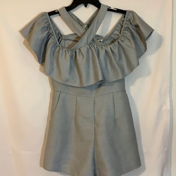 L’Atiste by Amy short romper with pockets in pale blue - Picture 1 of 12